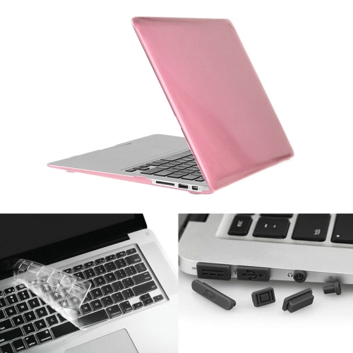 

ENKAY for Macbook Air 13.3 inch (US Version) / A1369 / A1466 Hat-Prince 3 in 1 Crystal Hard Shell Plastic Protective Case with Keyboard Guard & Port Dust Plug(Pink)