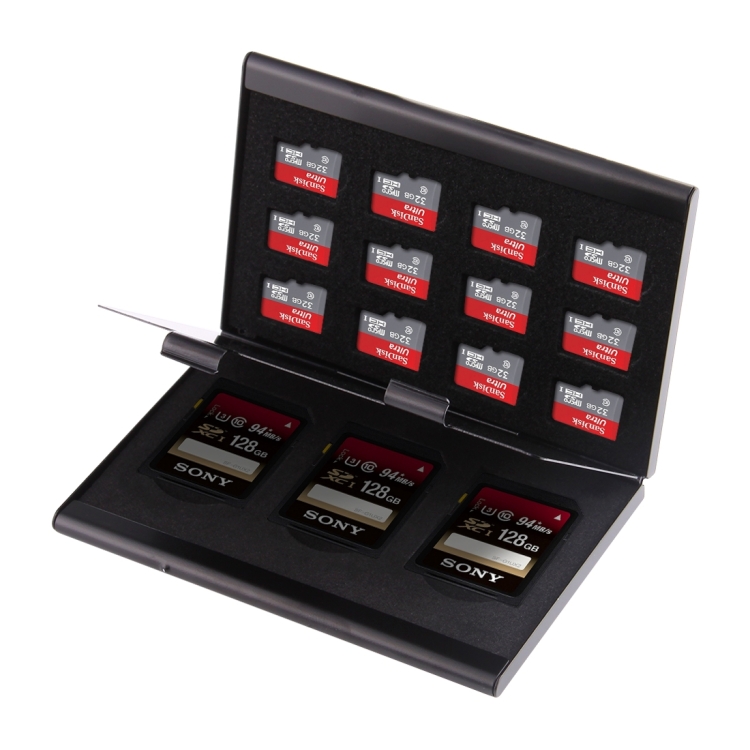 SUNSKY 15 in 1 Memory Card Aluminum Alloy Protective Case Box for 3