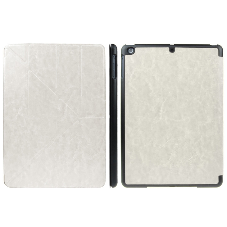 

ENKAY ENK-3343 Multi-folding Crazy Horse Texture Leather Case with Sleep / Wake-up Function for iPad mini 1 / 2 / 3 (White)