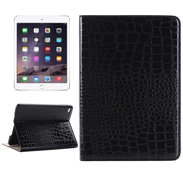 

Crocodile Texture Horizontal Flip Smart Leather Case with Holder & Card Slots & Wallet for iPad Mini 4(Black)