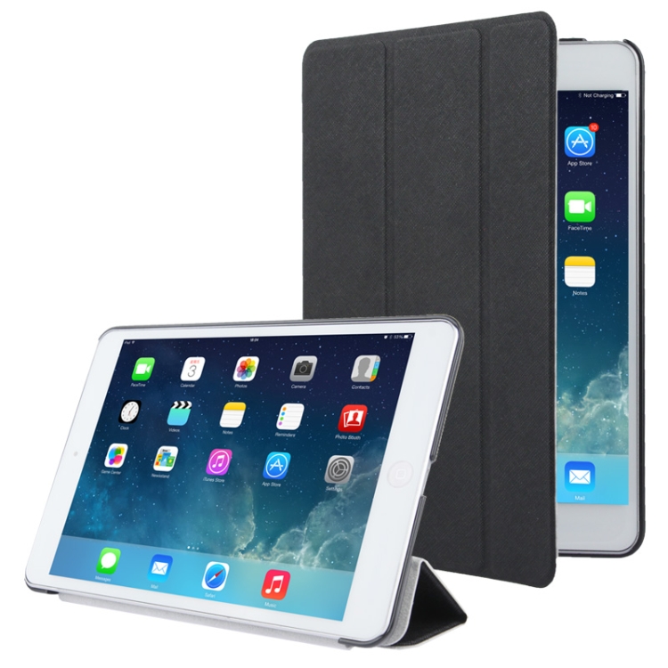 

3-folding Cross Texture Leather Case with Holder & Sleep / Wake-up Function for iPad mini 1 / 2 / 3 (Black)