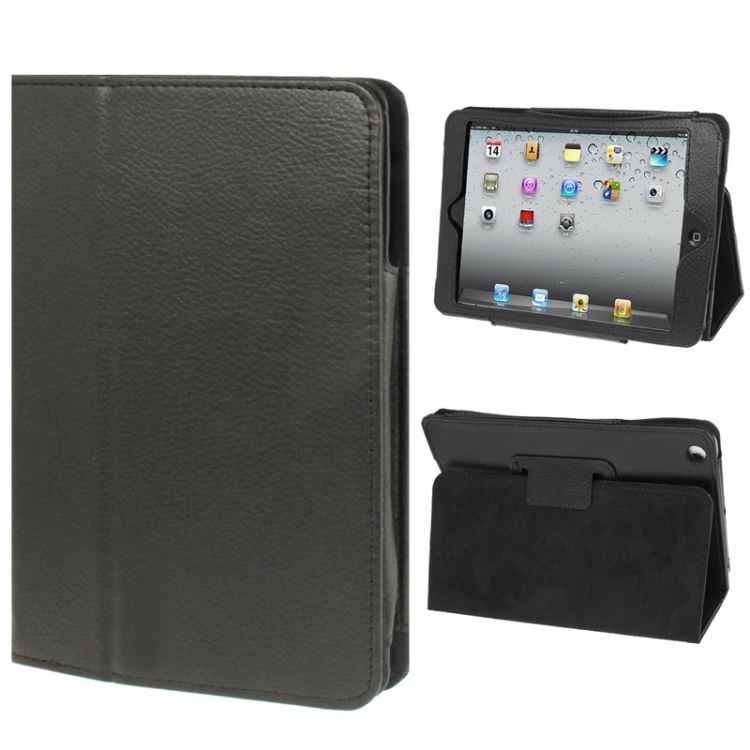 

2-fold Litchi Texture Flip Leather Case with Holder Function for iPad mini 1 / 2 / 3(Black)