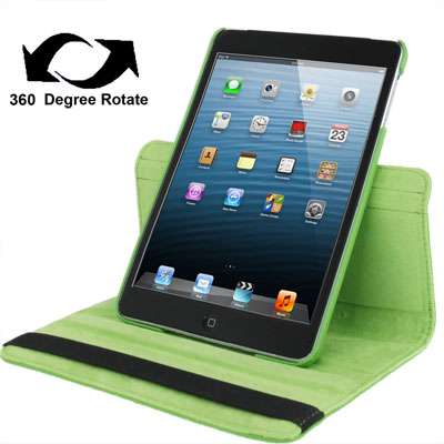 

360 Degree Rotation Leather Case with Holder for iPad mini 1 / 2 / 3 (Green)
