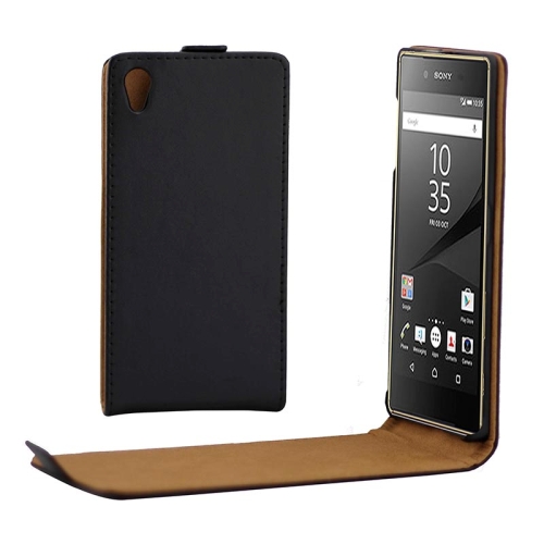 

Khaki Lining Vertical Flip Magnetic Buckle PU Leather Case for Sony Xperia Z5 / E6603 / E6653 / E6633 / E6683(Black)