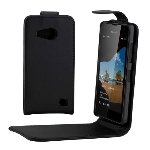 

Vertical Flip Magnetic Buckle PU Leather Case for Microsoft Lumia 550(Black)