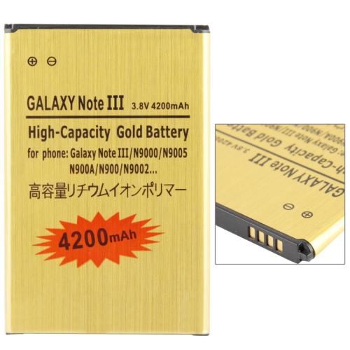 

4200mAh High Capacity Business Gold Replacement Battery for Galaxy Note III / N9000 / N9005 / N900A / N900 / N9002