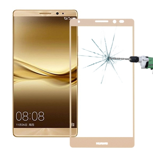 

0.26mm 9H Surface Hardness Explosion-proof Colorized Silk-screen Tempered Glass Full Screen Film for Huawei Mate 8(Gold)