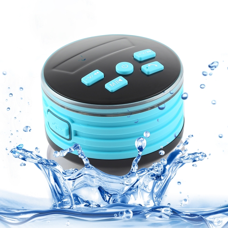 

F08 Portable Speaker IPX7 Waterproof Support FM Radio High-fidelity Sound Box Bluetooth Speaker with Suction Cup & LED Light(Blue)