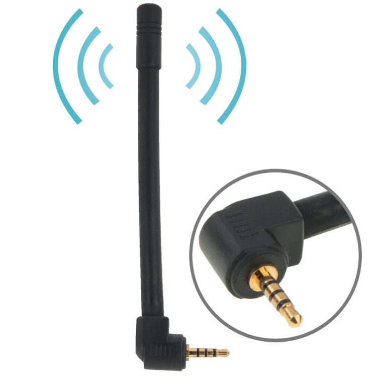 

High Quality 6dBi 2.5mm Stereo Mobile FM & TV Antenna, Length: 10.2cm(Black)