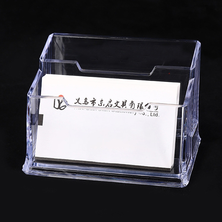 

4 PCS Acrylic Transparent Double Grid Card Case Name Card Stand(Transparent)