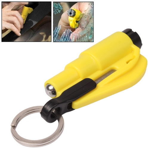 

3 in 1 Car Emergency Hammer / Key Chain / Knife Broken Glass Portable Tool(Yellow)