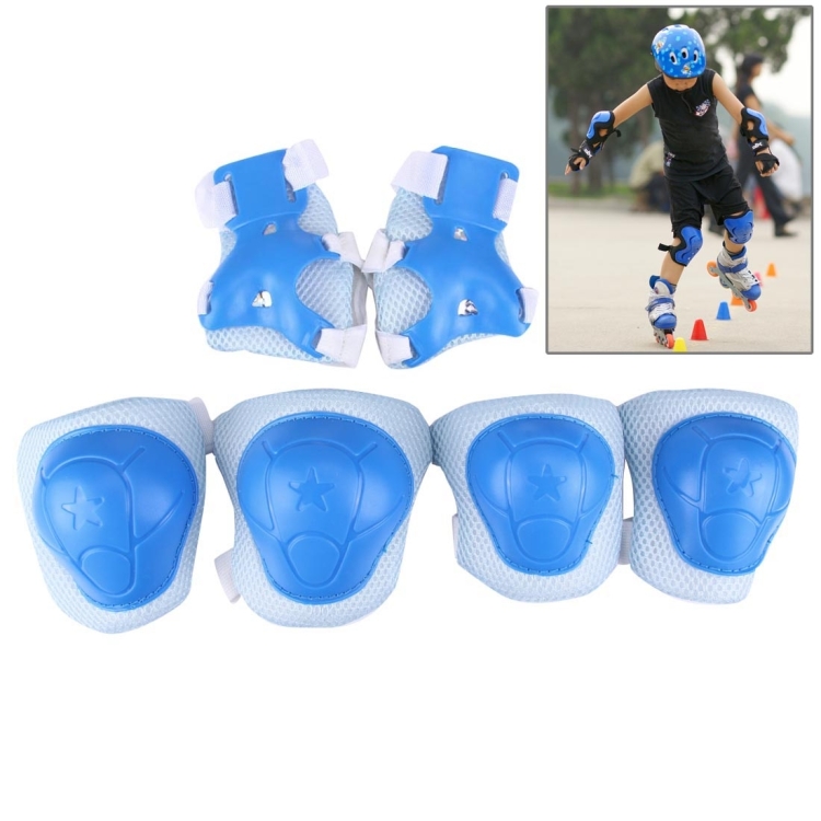 SUNSKY 6 in 1 Roller Skate Knee & Elbow & Wrist Pads Protective Gear