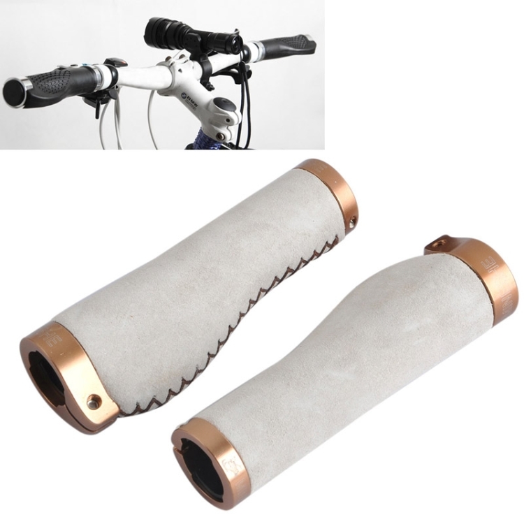 Hand Stitched Leather Lock-on Handlebar Grips MTB