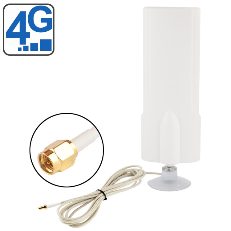 

High Quality Indoor 25dBi SMA Male 4G Antenna, Cable Length: 2m, Size: 20.7cm x 7cm x 3cm(White)