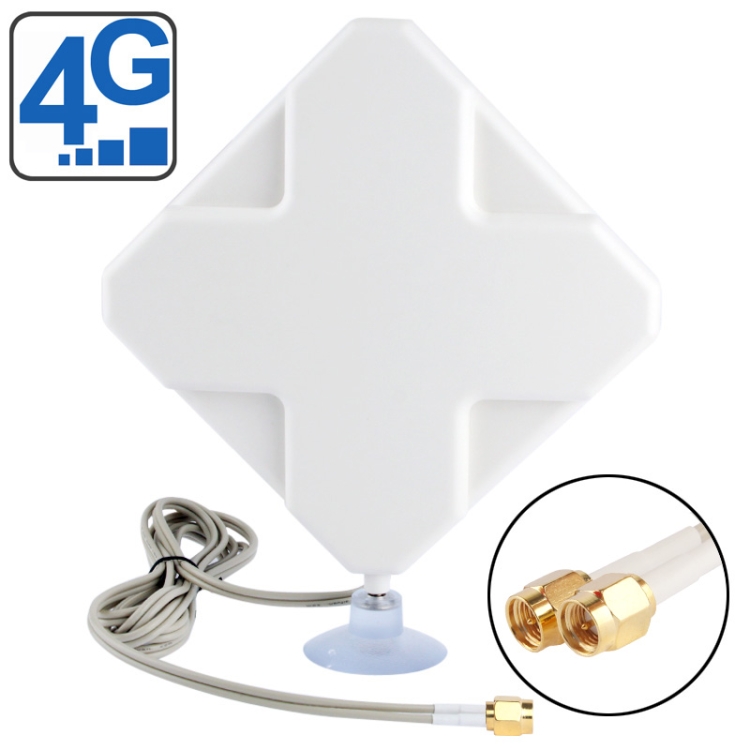 

High Quality Indoor 35dBi SMA Male 4G Antenna, Cable Length: 2m, Size: 22cm x 19cm x 2.1cm