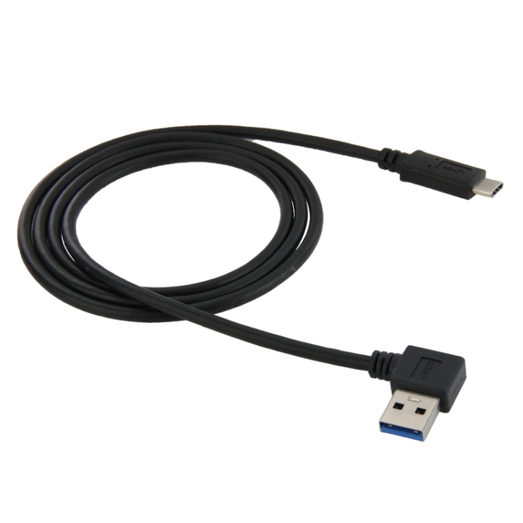 

1m USB-C / Type-C 3.1 Male to USB 3.0 90 Degree Left Turn Adapter Cable, For Galaxy S8 & S8 + / LG G6 / Huawei P10 & P10 Plus / Xiaomi Mi 6 & Max 2 and other Smartphones(Black)
