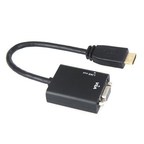 

15cm Full HD 1080P HDMI to VGA + Audio Output Cable for Computer / DVD / Digital Set-top Box / Laptop / Mobile Phone / Media Player(Black)