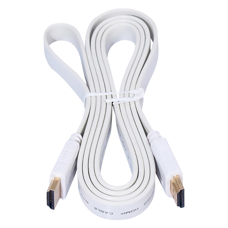 

1.5m Gold Plated HDMI to HDMI 19Pin Flat Cable, 1.4 Version, Support HD TV / XBOX 360 / PS3 / Projector / DVD Player etc(White)