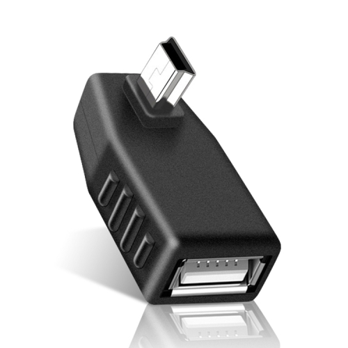 

Mini USB Male to USB 2.0 AF Adapter with 90 Degree Left Angled, Support OTG Function(Black)