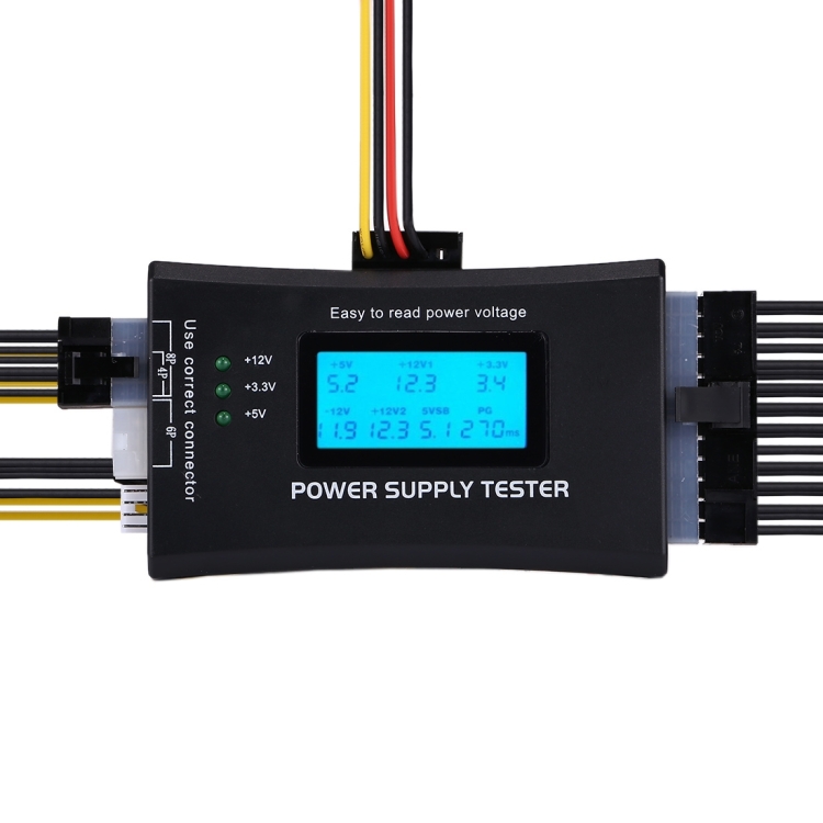 Digital LCD Display PC Computer 20/24 Pin Power Supply Tester Checker Power Measuring Diagnostic Tester Tool(Black)
Digital LCD Display PC Computer 20/24 Pin Power Supply Tester Checker Power Measuring Diagnostic Tester Tool(Black)