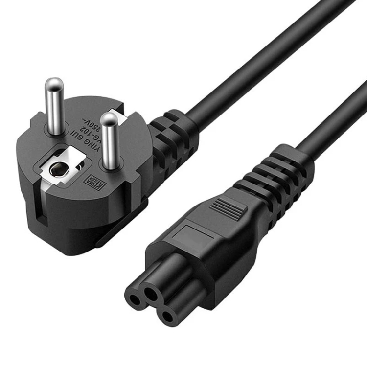 

High Quality 3 Prong Style EU Notebook AC Power Cord, Length: 1.8m