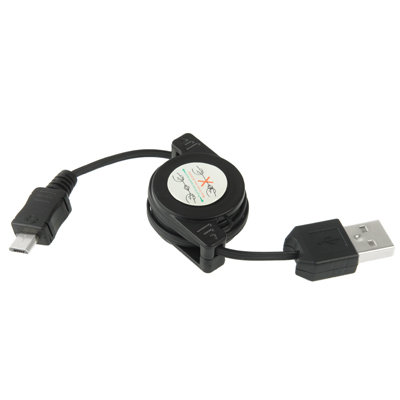 

USB 2.0 to Micro USB Retractable Data Cable for Galaxy S IV / i9500 / S III / i9300 /Note II / N7100 / i9220 / i9100 / i9082 / Nokia / LG / BlackBerry / HTC One X /Amazon Kindle / Sony Xperia etc, Length: 10cm (Can be Extended to 75cm), Black(Black)