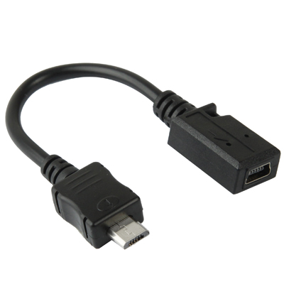 Length: 22cm USB Mini 5-pin USB to USB 2.0 AF Coiled Cable//Spring Cable with OTG Function USB cables