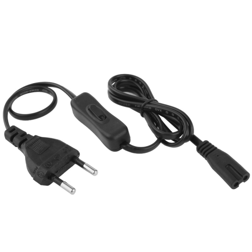 

2 Prong Style EU Plug AC Power Cord with 304 Switch, Length: 1.5m(Black)