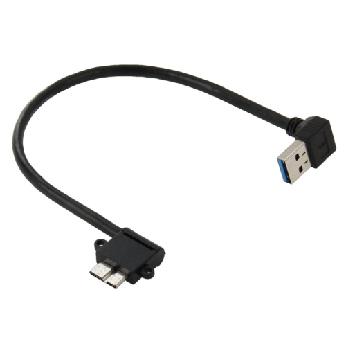 

90 Degree USB 3.0 to Micro 3.0 Data Cable for Galaxy Note III / N9000, Length: 26cm