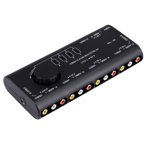 

AV-109 Multi Box RCA AV Audio-Video Signal Switcher + 3 RCA Cable, 4 Group Input and 1 Group Output System(Black)