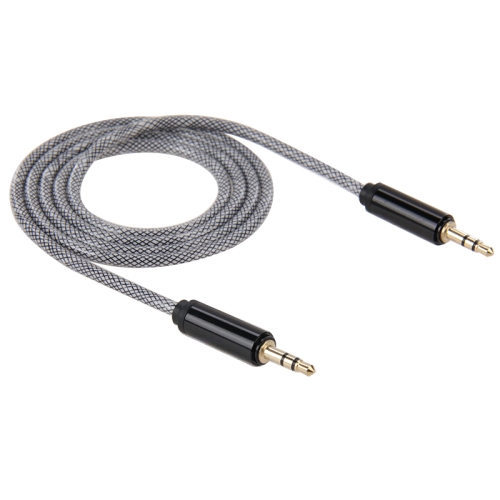 

3.5mm Male to Male Plug Jack Stereo Color Mesh Audio AUX Cable for iPhone, iPad, Samsung, MP3, MP4, Sound Card, TV, radio-recorder, etc Cable Length: about 1m(Black)