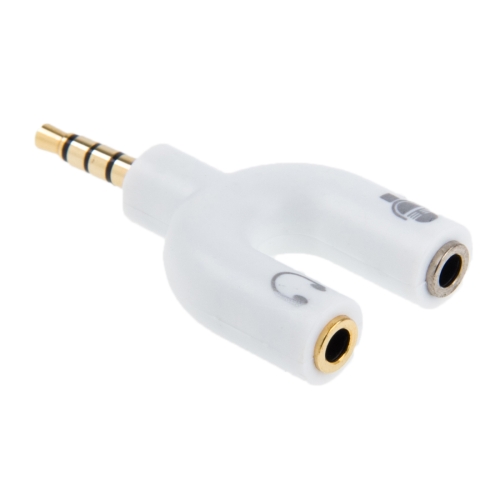 

3.5mm Stereo Male to 3.5mm Headphone & Mic Female Splitter Adapter(White)