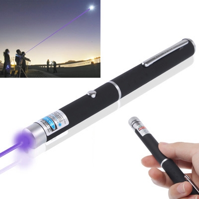 

405nm Purple Beam Laser Pointer Pen, 4mw, Single-point, Button Switch, Laser Range: 500-1000m (Black)