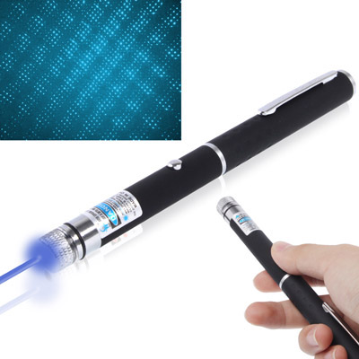 

405nm Blue Beam Laser Pointer, 4mw Gypsophila Pattern, Button Switch, Laser Range: 500-1000m (Black)