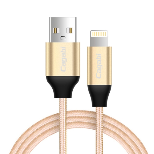 

Cagabi N3 1m 2.4A Aviation Aluminum Alloy + Nylon USB to 8 Pin Data Sync Fast Charging Cable, For iPhone XR / iPhone XS MAX / iPhone X & XS / iPhone 8 & 8 Plus / iPhone 7 & 7 Plus / iPhone 6 & 6s & 6 Plus & 6s Plus / iPad(Gold)