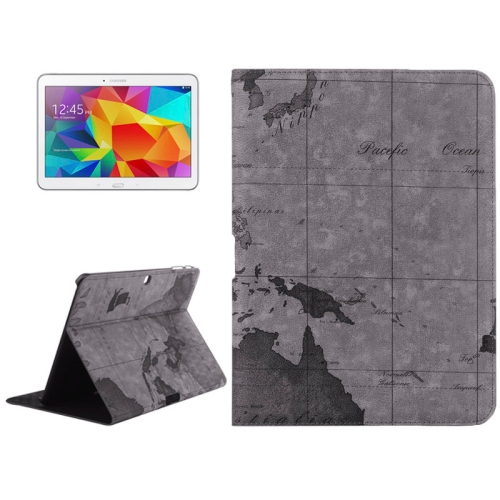 

World Map Pattern Flip Leather Case with Holder for Galaxy Tab 4 10.1 / SM-T530, Random Delivery(Grey)