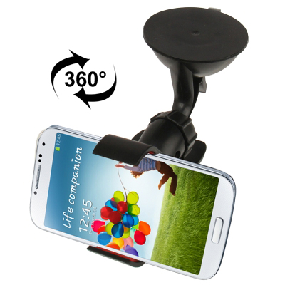 

Suction Cup Car Bracket Mount, Support 360 Degree Rotation, For iPhone, Galaxy, Huawei, Xiaomi, Lenovo, Sony, LG, HTC and Other Smartphones