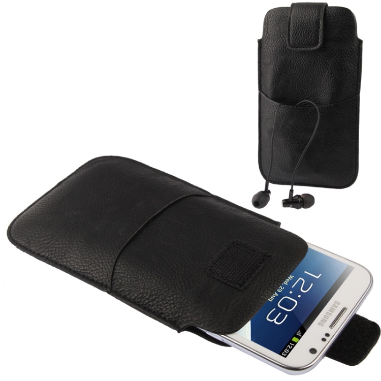 

Universal Leather Case Pocket Sleeve Bag with Earphone Pocket for Galaxy Note II / N7100 / i9220 (Black)