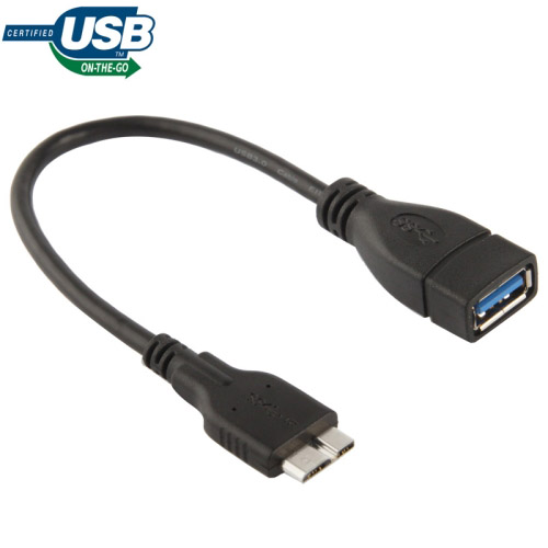 

20cm Micro USB 3.0 to USB 3.0 OTG Cable, For Galaxy Note III / N9000(Black)