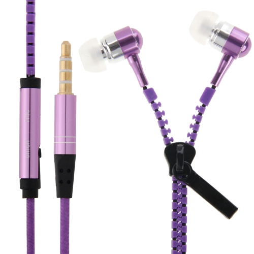 

Stereo Bass Headset In Ear 3.5mm Jack Zipper Earphone with Mic, Length: 1.2m, For iPhone, Galaxy, Huawei, Xiaomi, LG, HTC and Other Smart Phones(Purple)
