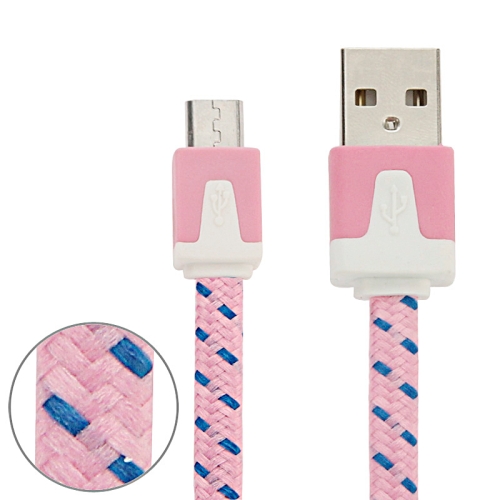 

1m Woven Style Micro USB to USB Data / Charging Cable for Samsung Galaxy S7 & S7 Edge / LG G4 / Huawei P8 / Xiaomi Mi4 and other Smartphones (Pink)