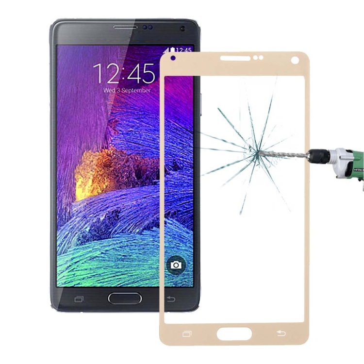 

0.3mm Silk-screen Explosion-proof Full Screen Tempered Glass Film for Galaxy Note 4(Gold)