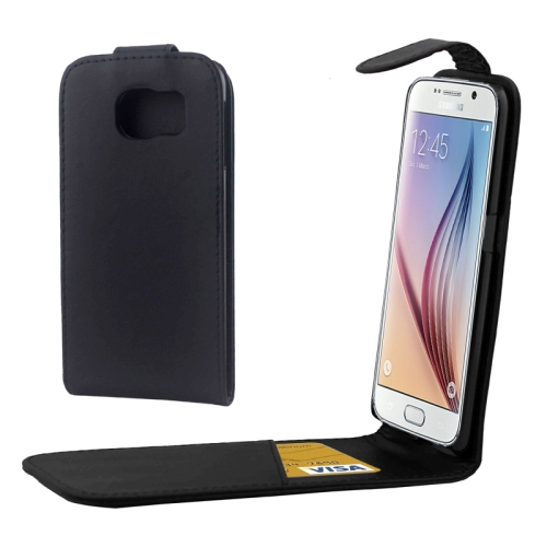 

For Galaxy S6 / G920 Colorful Vertical Flip Magnetic Button Leather Case (Black)