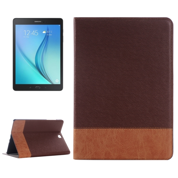 

Cross Texture Leather Case with Holder & Card slots & Wallet for Galaxy Tab A 9.7 4G LTE / T555(Brown)