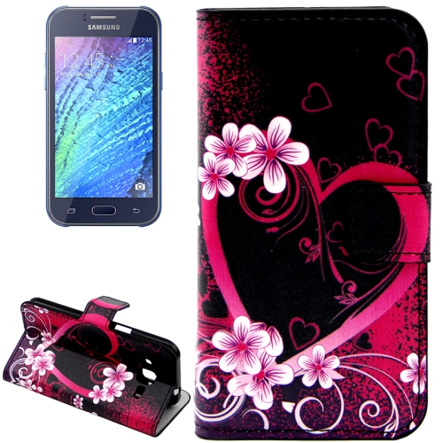 

Peach Blossom Heart Pattern Horizontal Flip Leather Case with Holder & Card Slots & Wallet for Galaxy J2 / J200