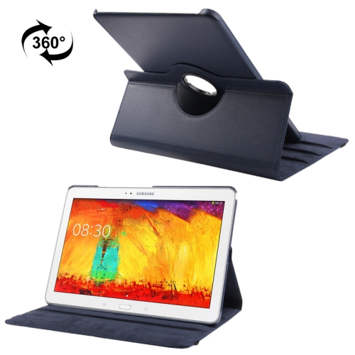 

360 Degree Rotatable Litchi Texture Leather Case with 3-angle Viewing Holder for Galaxy Note & Tab Pro 12.2 / P900(Dark Blue)
