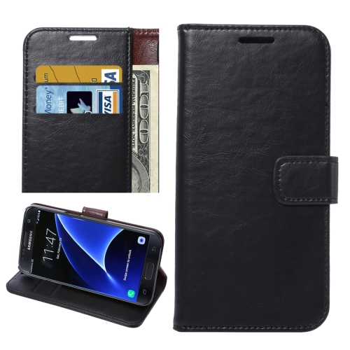 

For Galaxy S7 / G930 Crazy Horse Texture Horizontal Flip Leather Case with Holder & Card Slots & Wallet (Black)