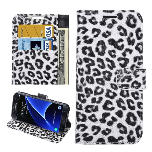 

For Galaxy S7 Edge/ G935 Leopard Texture Horizontal Flip Leather Case with Holder & Card Slots & Wallet (White)