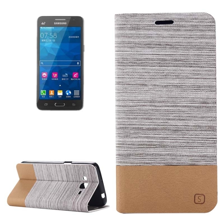 

Horizontal Flip Canvas Leather Case with Card Slot & Holder for Galaxy Grand Prime / G530 (Gray)