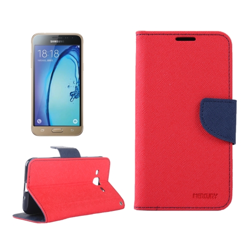 

Color Matching Cross Texture Horizontal Flip Leather Case with Holder & Card Slots & Wallet for Galaxy J3 / J3109(Red)